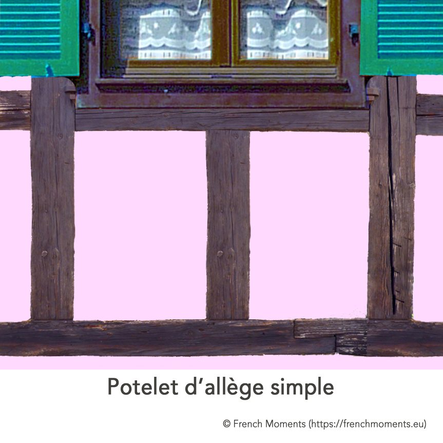 Allège d'une fenêtre. Potelet simple, maison alsacienne © French Moments