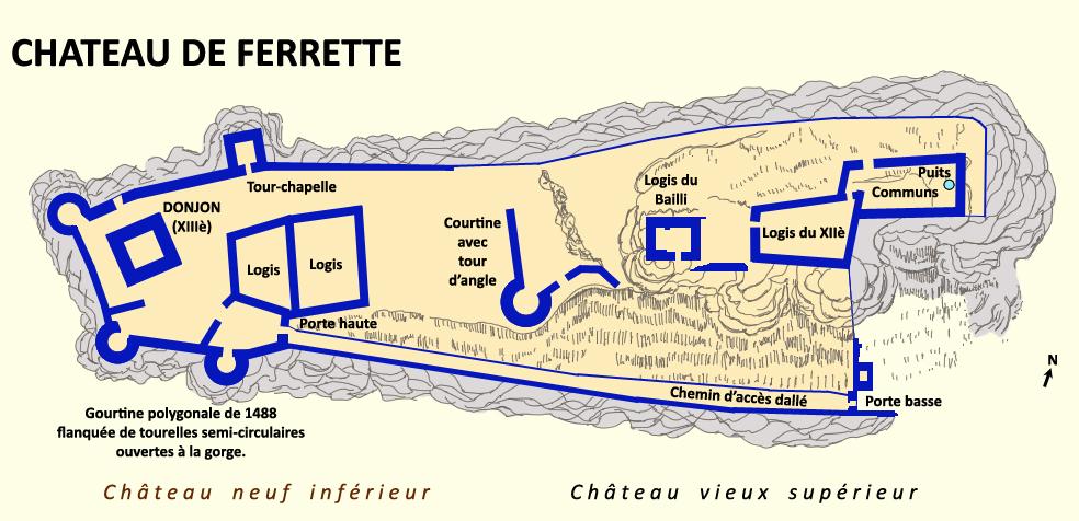 Plan du château de Ferrette