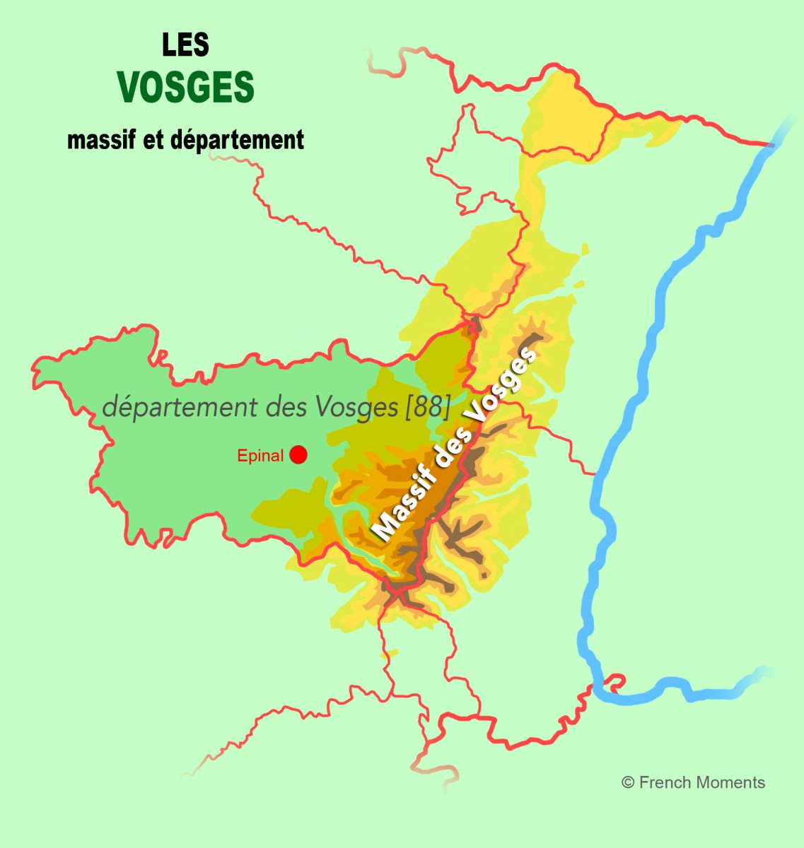 Carte du Massif des Vosges © French Moments