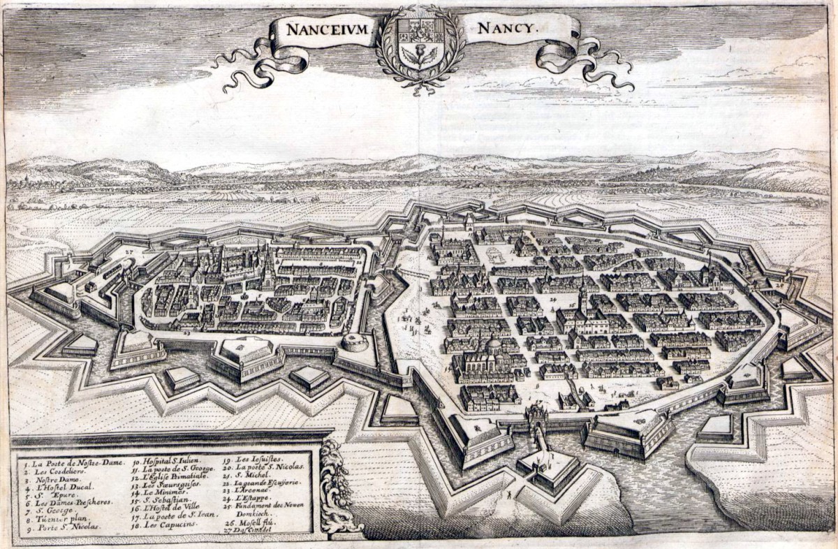 Plan de Nancy en 1645