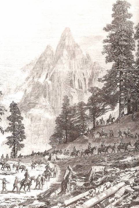 La caravane impériale en route vers la Mer de Glace en 1860