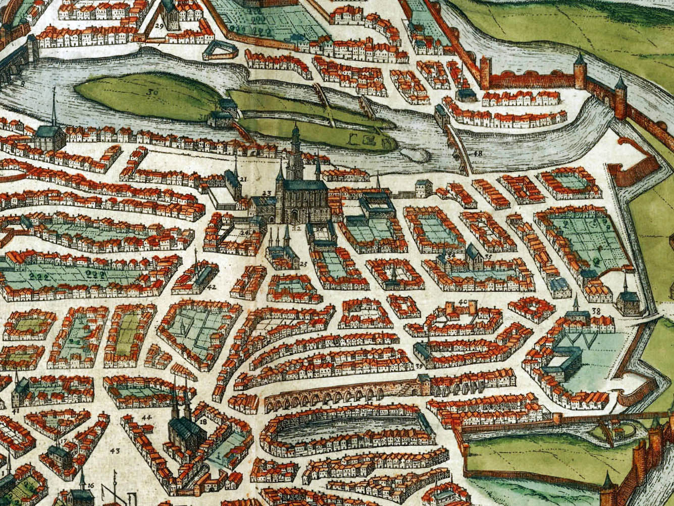 La cathédrale de Metz et la ville vers 1575