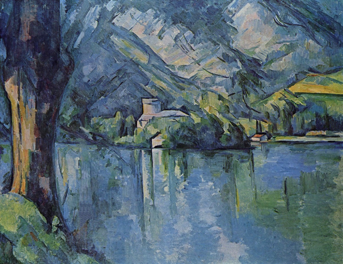 Le Lac Bleu, toile de Paul Cézanne (1896) illustrant le château de Duingt