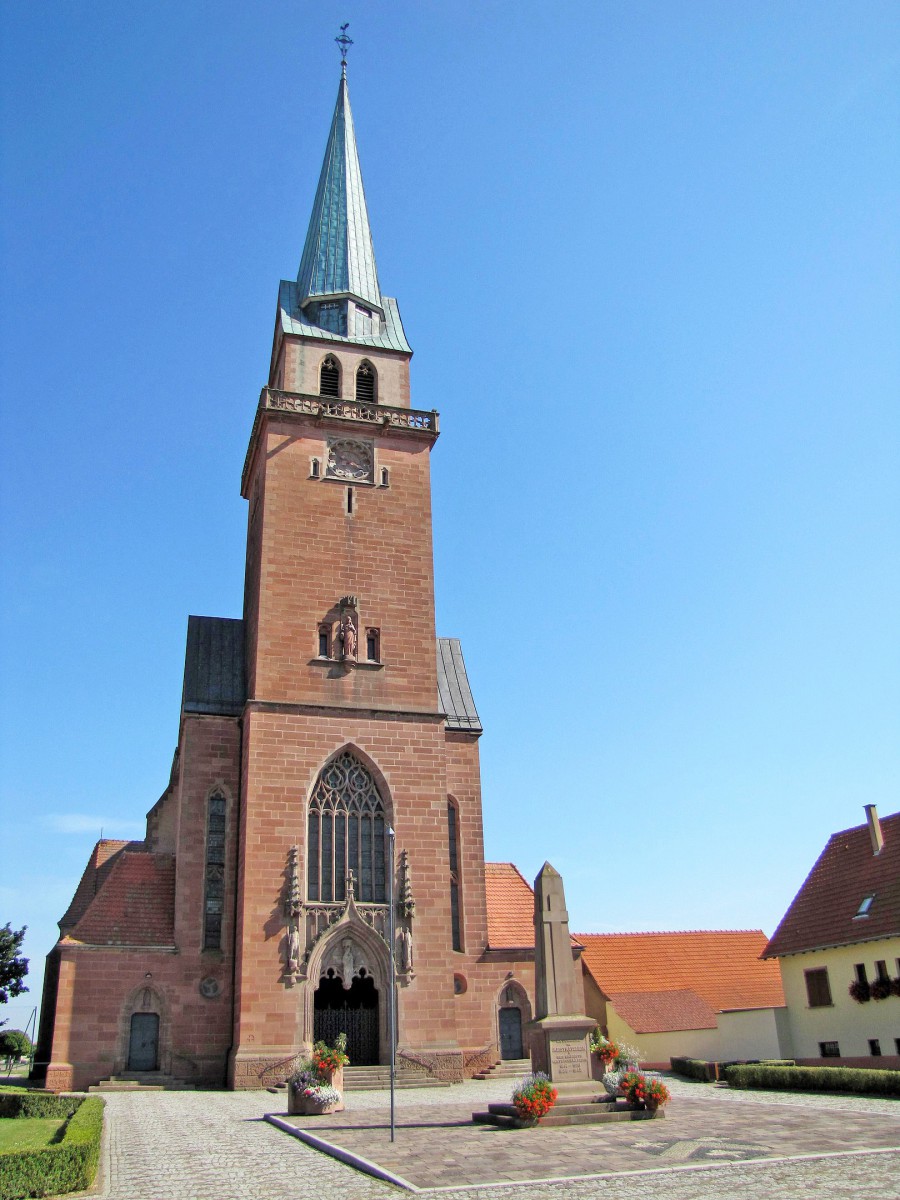 Le clocher de l'église Saint-André à Meistratzheim © Ralph Hammann - licence [CC BY-SA 4.0] from Wikimedia Commons