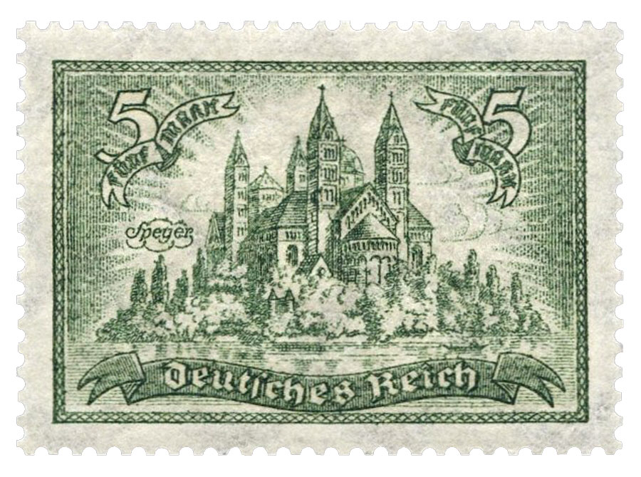 Le Kaiserdom de Spire en version timbre (1924)