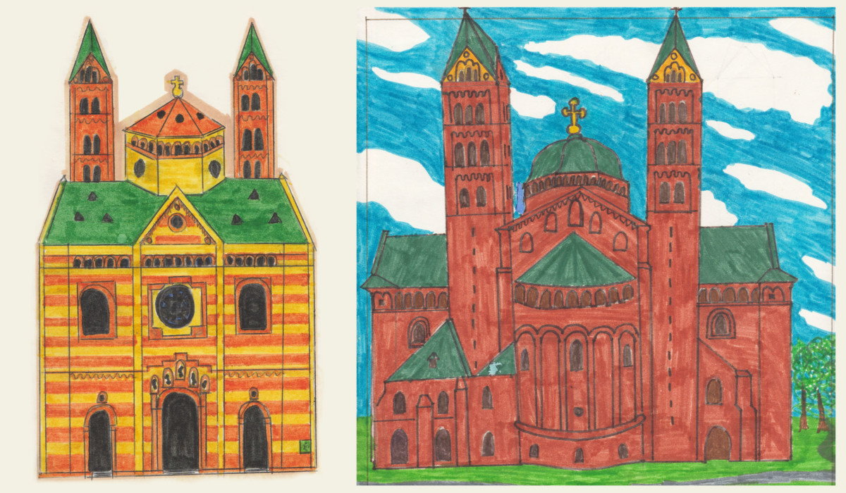 Mes dessins d'enfant de la cathédrale de Spire © Pierre Guernier