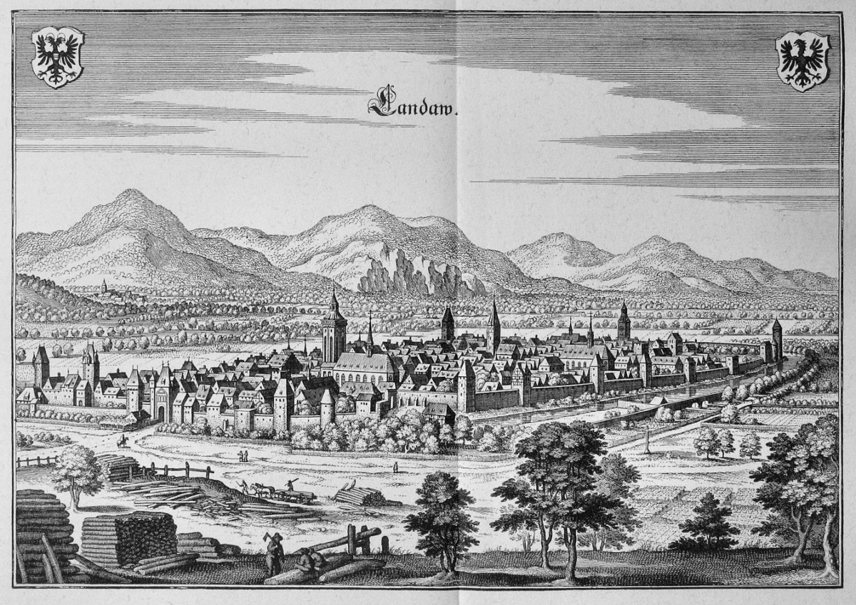 Décapole alsacienne - plan de Landau au 17e siècle