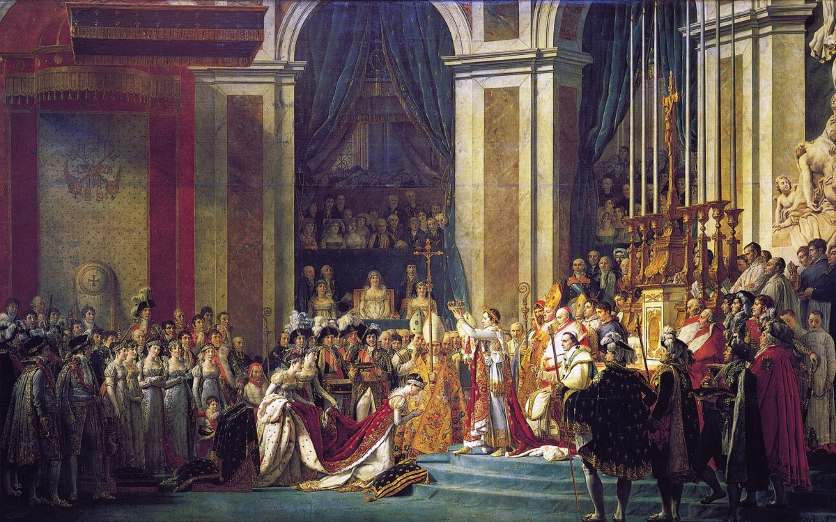 Le Couronnement de Napoléon dans la cathédrale. Peinture par Jacques-Louis David