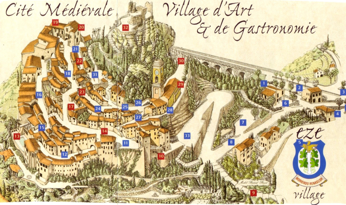 Plan du village d'Eze