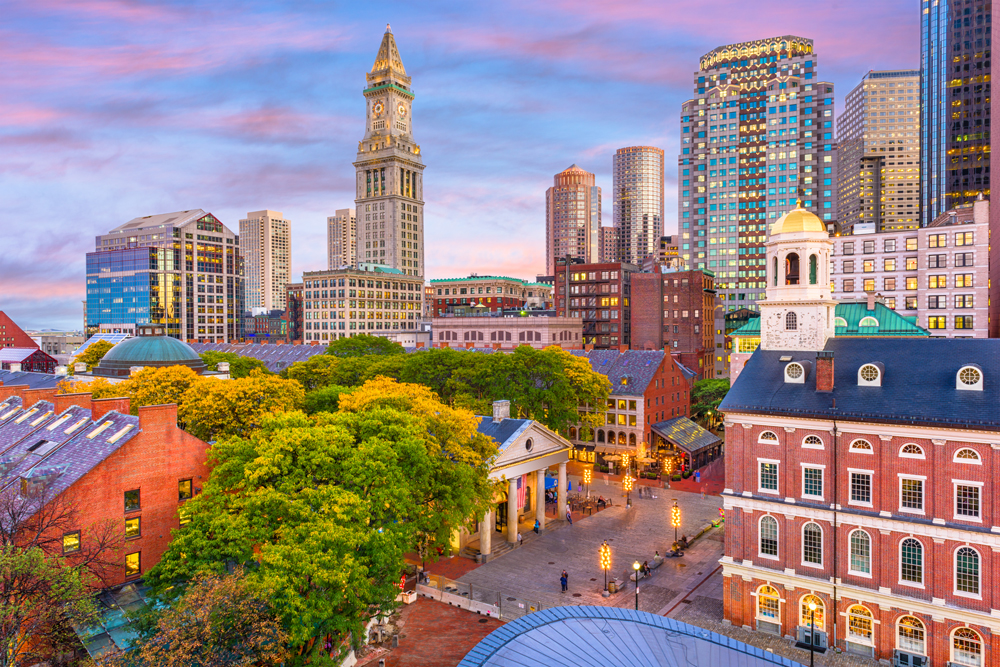 villes du nord-est jumelées avec les Etats-Unis - Boston. Photo: SeanPavone via Envato Elements