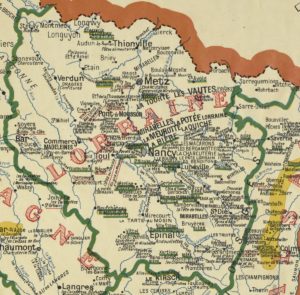 Carte de la Lorraine gastronomique datant de 1929 - Alain Bourguignon [Domaine Public via Wikimedia Commons]