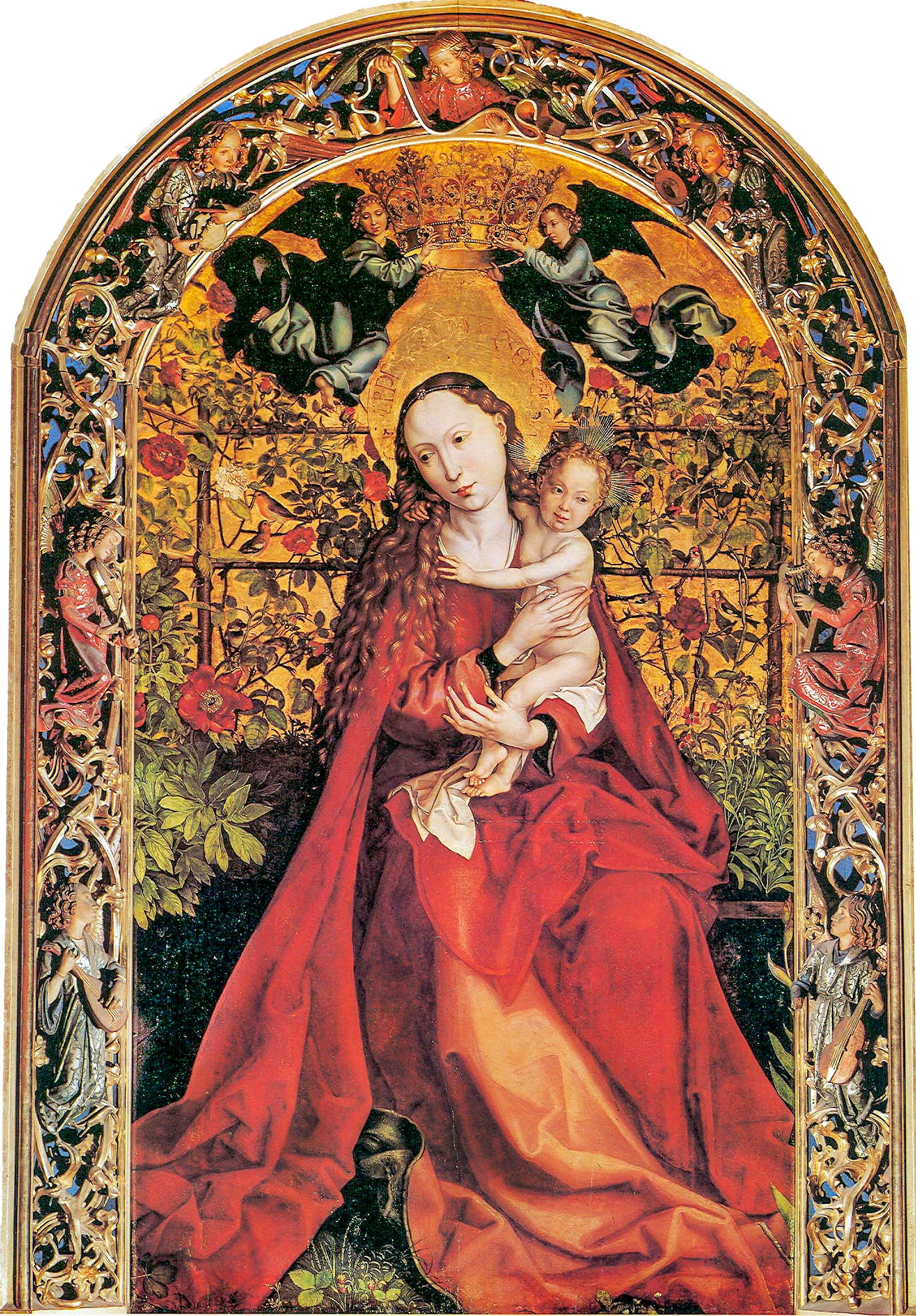 Martin Schongauer - La Vierge au buisson de roses