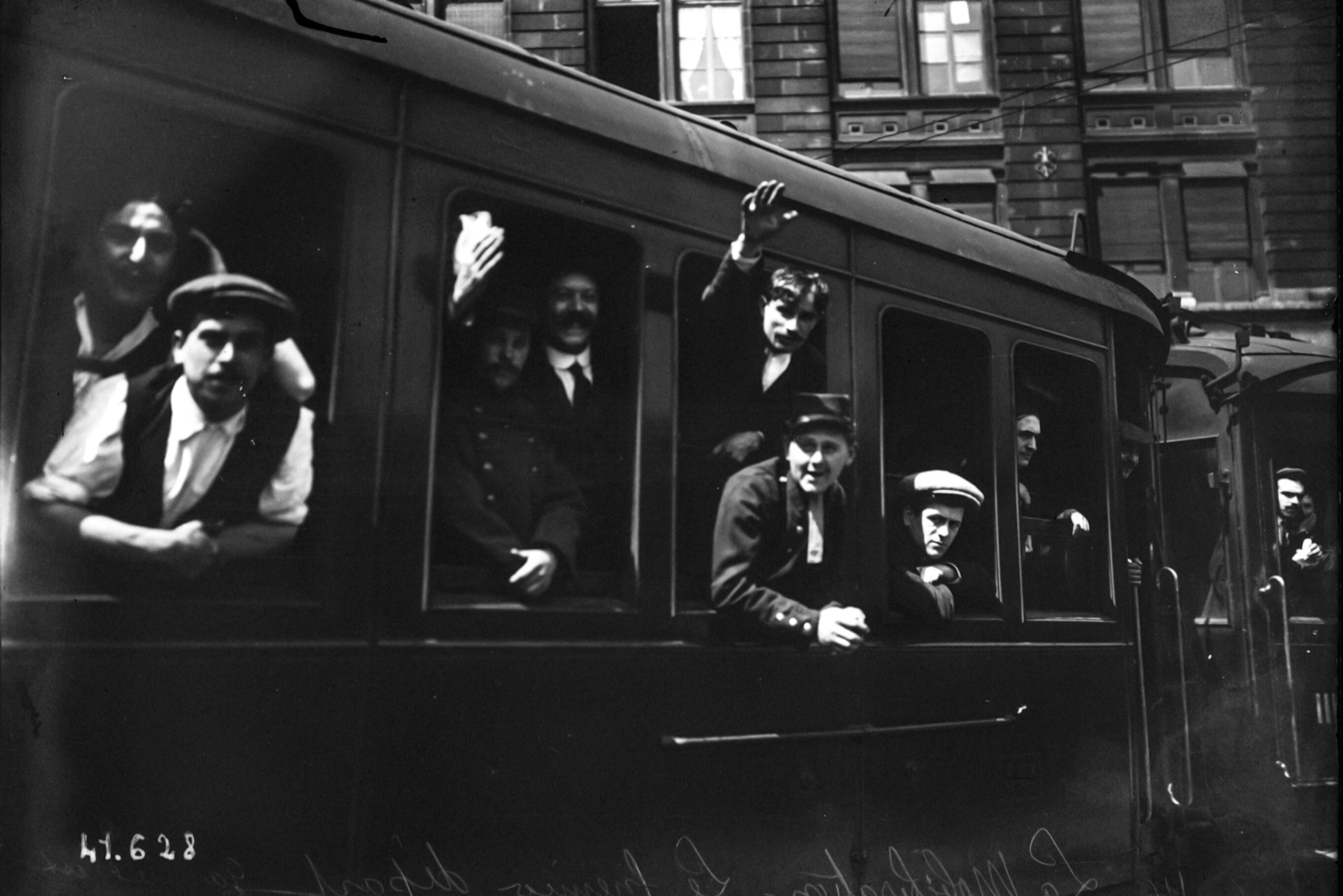 Train de mobilisés 02 août 1914 [Public Domain via Wikimedia Commons]