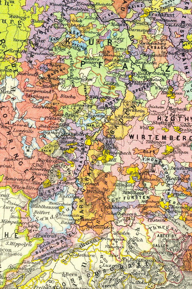 Deutchsland Map bis 1742 Conséquences des Traités de Westphalie sur l'Alsace